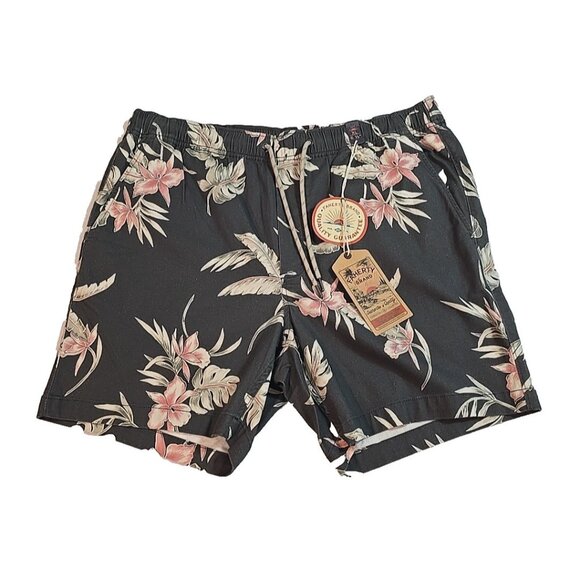 Mens Faherty tropical print drawstring shorts pockets 6.5 inseam Size XL New - Picture 1 of 16
